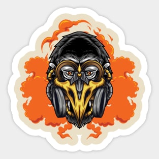 Gorilla with Gas Mask Illustration 01 Sticker